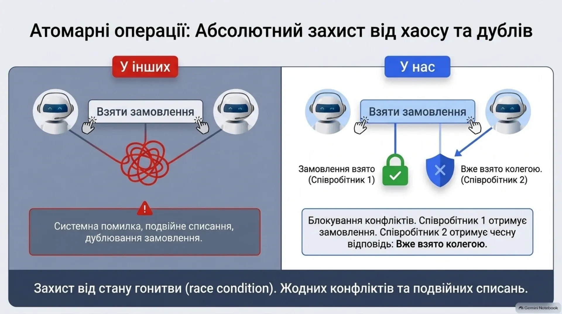 Атомарні операції: захист від хаосу та дублів