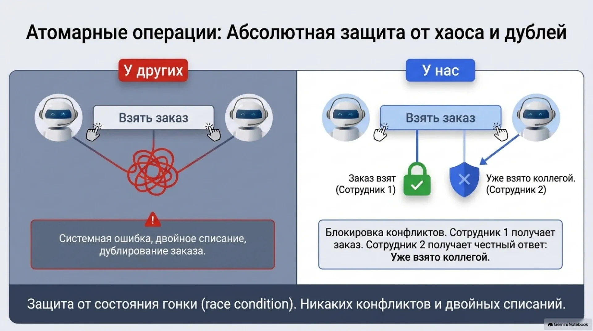 Атомарные операции: защита от хаоса и дублей